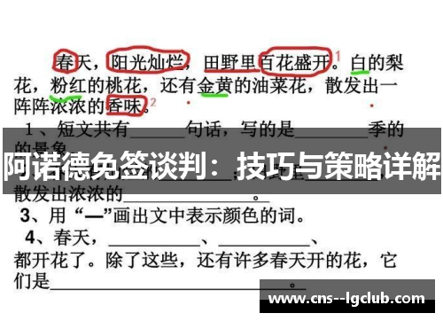 阿诺德免签谈判：技巧与策略详解